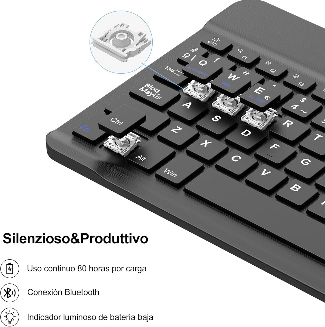 IVEOPPE Hülle mit Tastatur für iPad A16 11 Generation 2025/10 Generation 2022, Bluetooth Magnetische