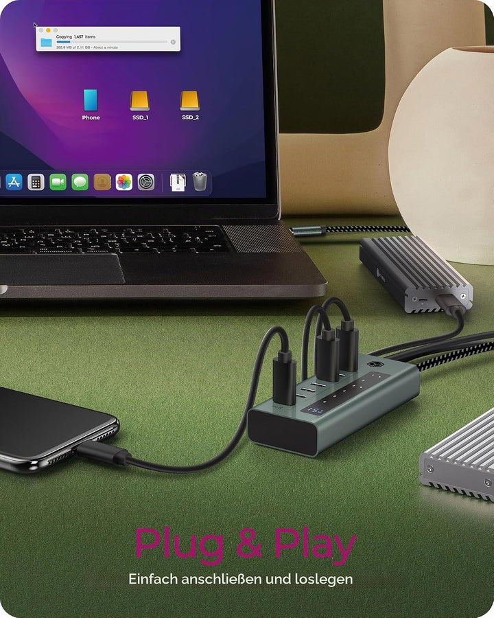 ICY Box USB 3.2 Gen 2 (3.1 Gen 2) Type-C 10000 Mbit/s, IB-HUB1457-C31
