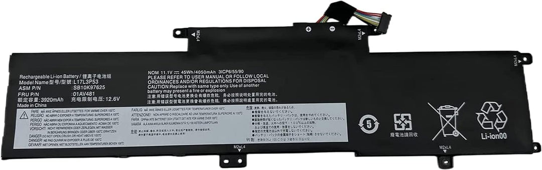 ASKC L17L3P53 Laptop Akku für Lenovo ThinkPad L380 L390 Yoga Series 01AV481 SB10K97625 L17M3P55 01AV