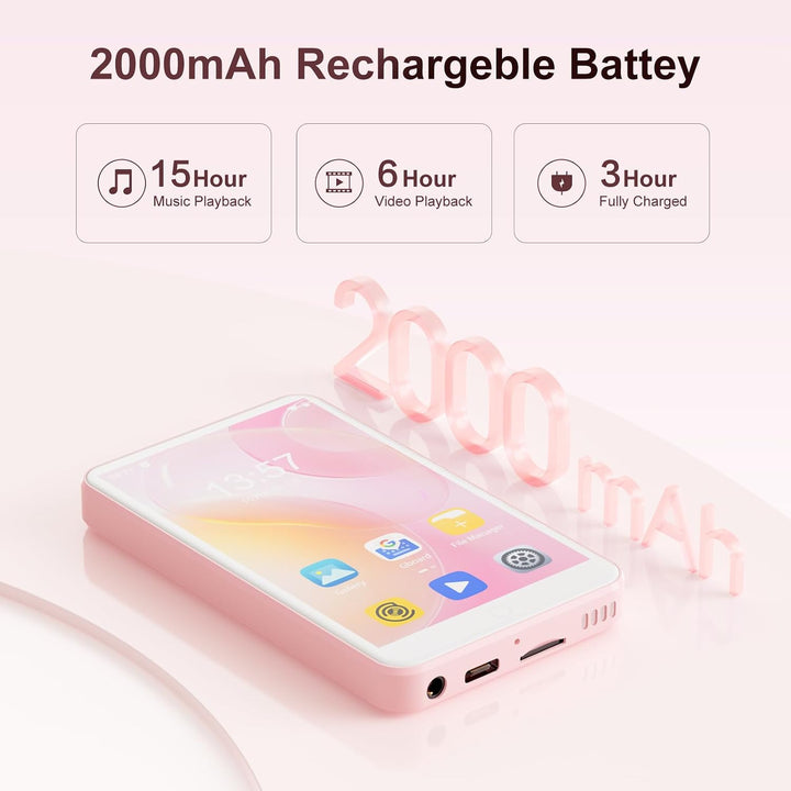 MP3 Player mit Bluetooth und WiFi, Oilsky 80GB 4 Zoll Android 9.0 Mp3, 1080P Touchscreen MP4 Player,