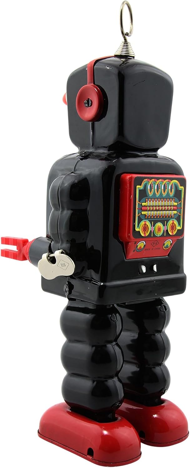 Superfreak Roboter - High Wheel Robot - schwarz - Blechroboter - Retro Blechspielzeug Modell 02, Mod