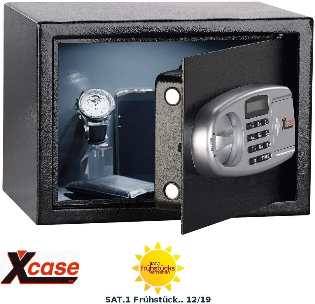 Xcase Wandtresor: Stahlsafe mit digitalem Code-Schloss und LCD-Display, 16 Liter (Schranktresor, Tre