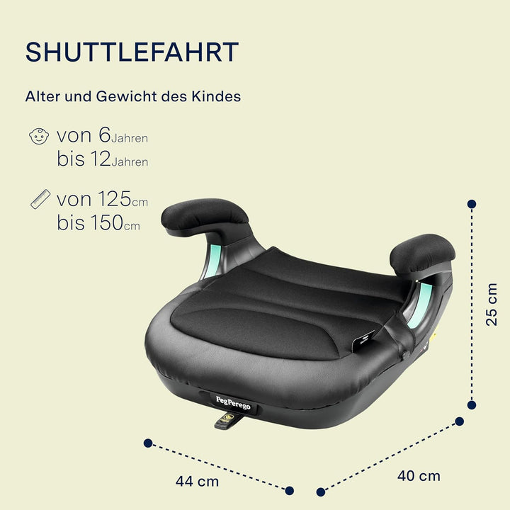 Peg Perego Viaggio Shuttle Autositz, Auto-Sitzerhöhung mit ISOFIX für Kinder von 125 bis 150 cm (6-1