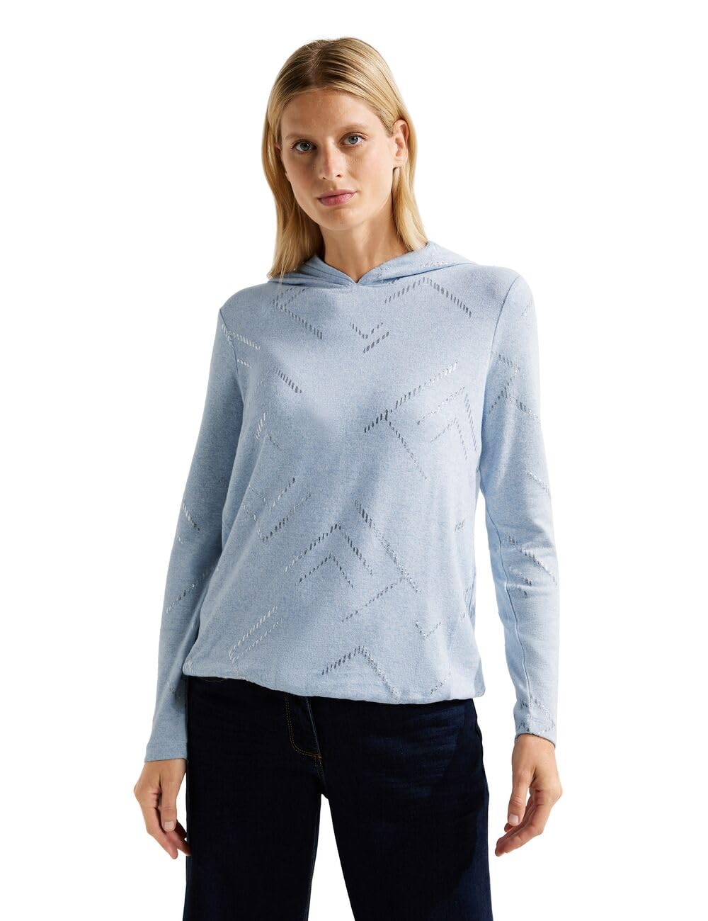 Cecil Damen Kapuzenshirt Hoodie S Real Blue Melange, S Real Blue Melange