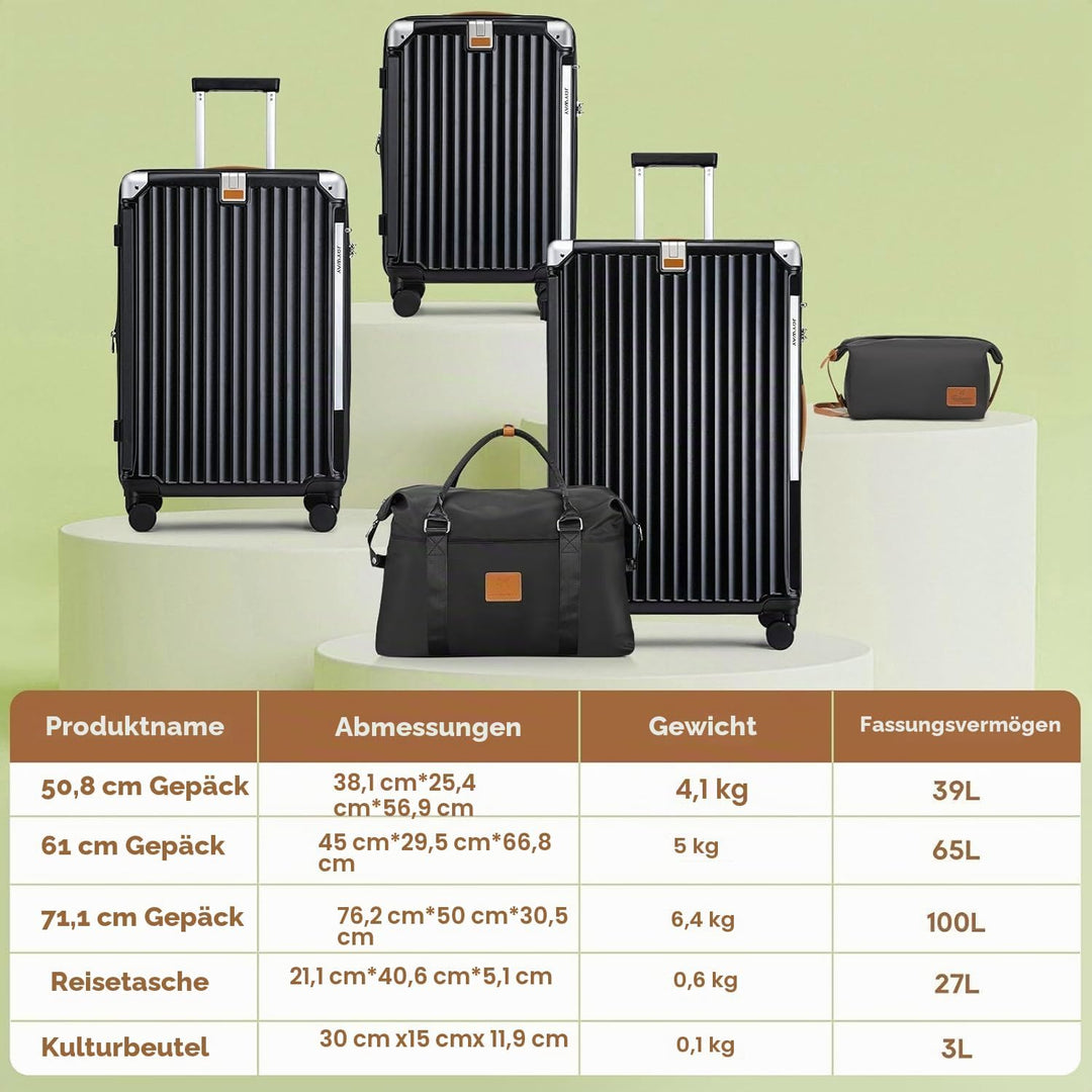 Joyway Koffer Reisekoffer von ABS Hartschalen Erweiterbar Trolley Kofferset mit TSA Schloss und 4 Ro
