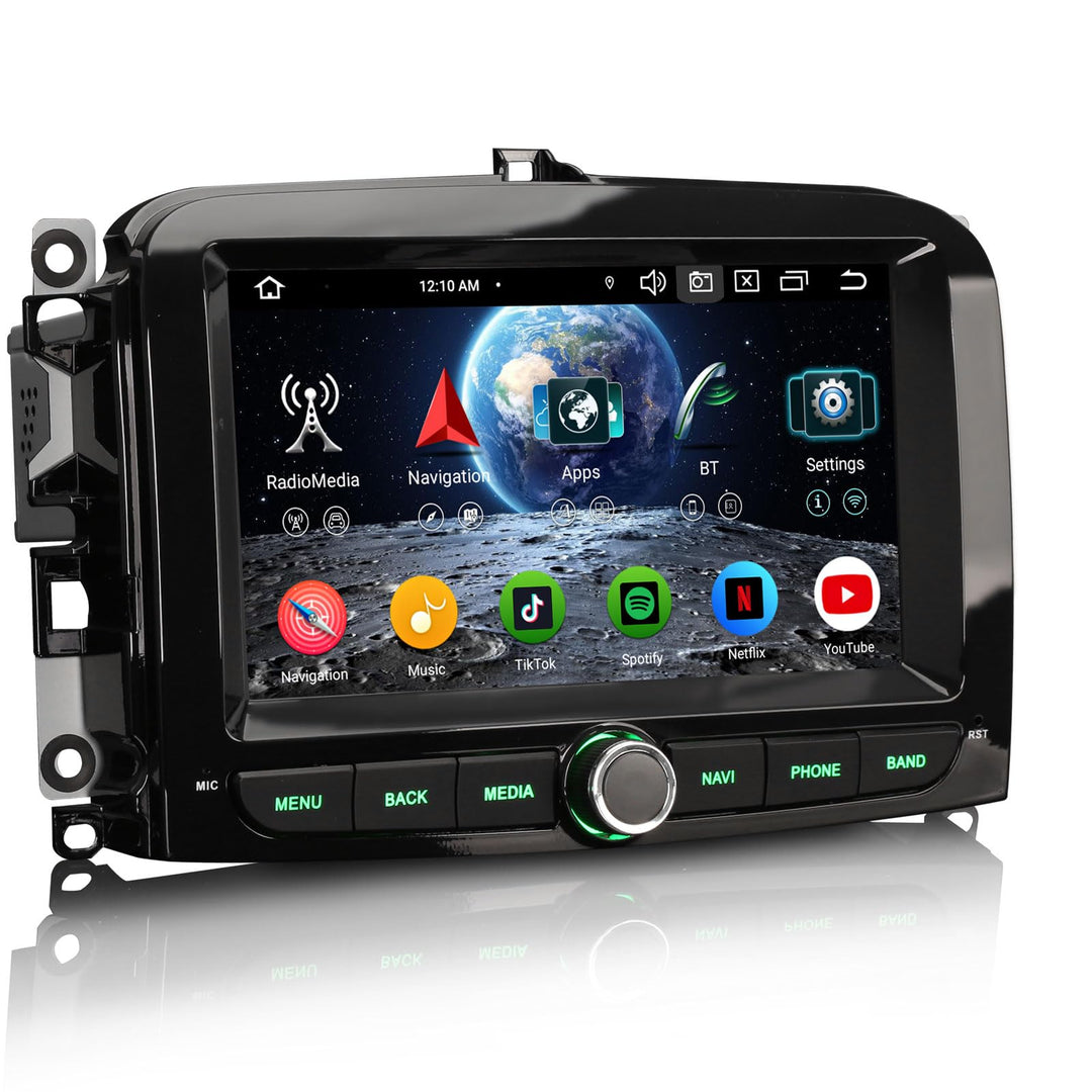 Erisin Android 16 8-Kern 4GB+64GB GPS Autoradio Bluetooth mit Navigation für FIAT 500L 2012-2016 7 Z
