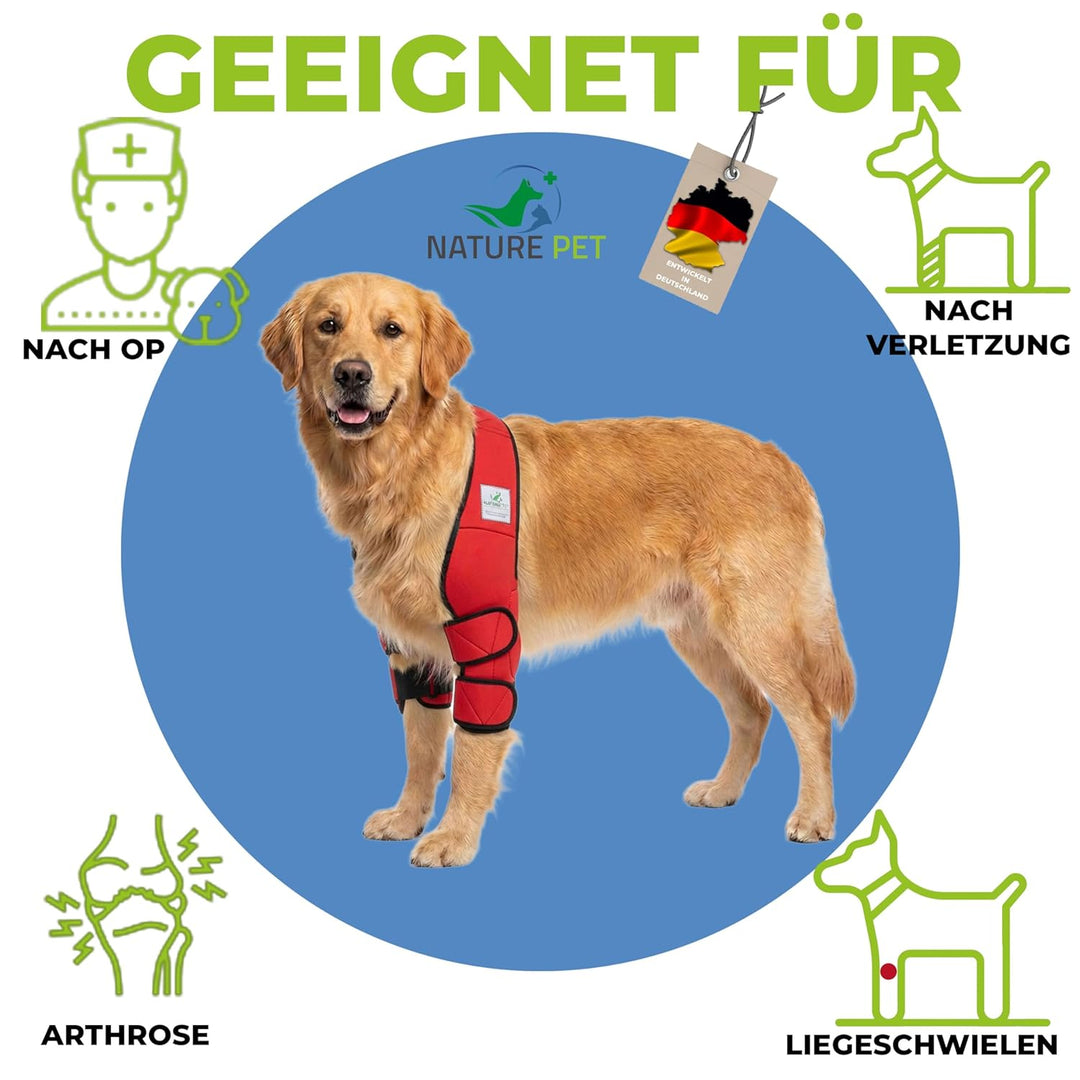 Nature Pet ® Ellenbogenbandage Hund/Ellenbogenschoner mit Netzeinsatz für Kühl- oder Wärmepads ideal