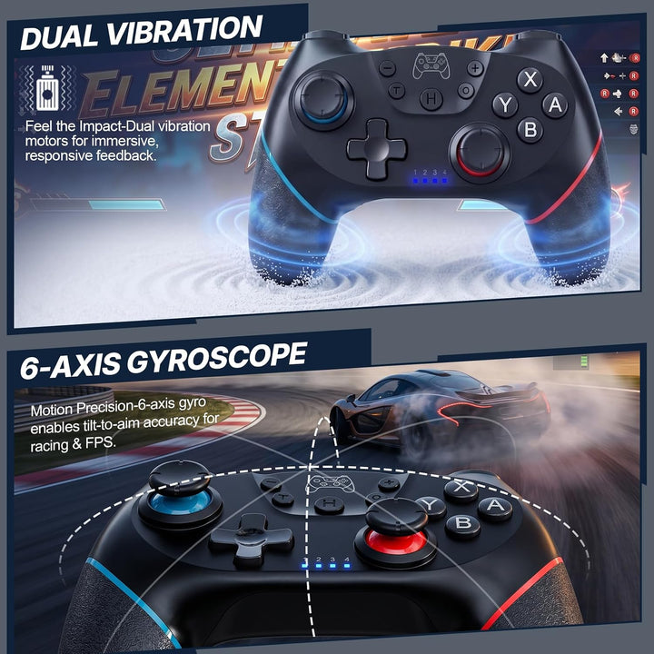 UPDATE-VERSION Controller für Switch/Switch 2/Lite/OLED, Controller für Switch Pro mit Aufwachen, Wi