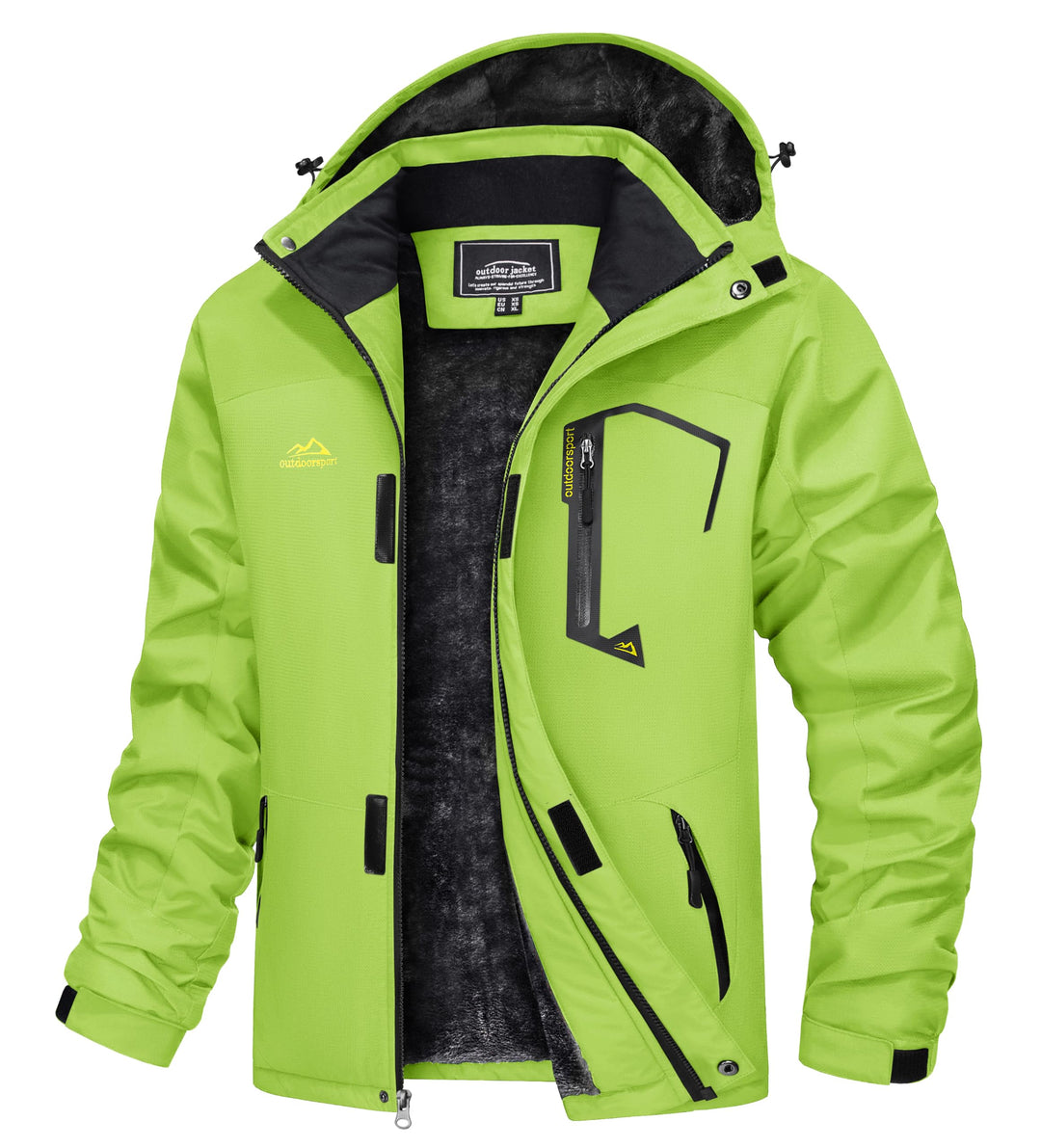 TACVASEN Herren Winter Wasserdichte Winddichte Winterjacke Warme Fleece-Futter Ski Regenmantel mit K