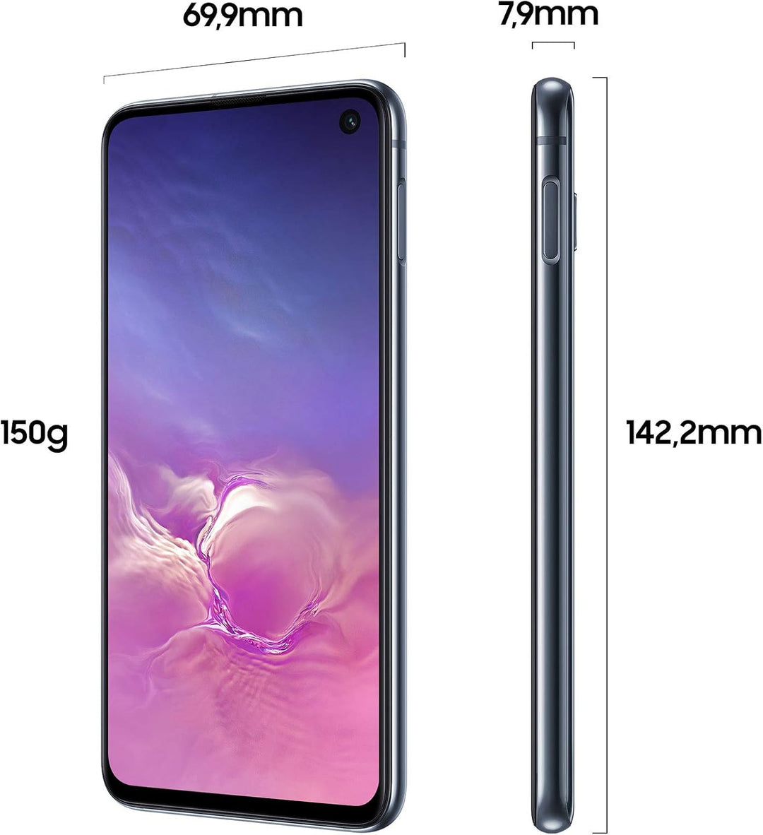 Samsung Galaxy S10e 128 GB Dual SIM, 128 GB interner Speicher, 6 GB RAM, prism black, [Standard] Ita
