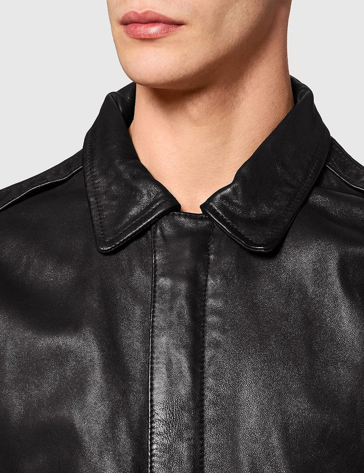 Schott NYC Herren Lcflightwx Jacket S Schwarz (Black Black), M