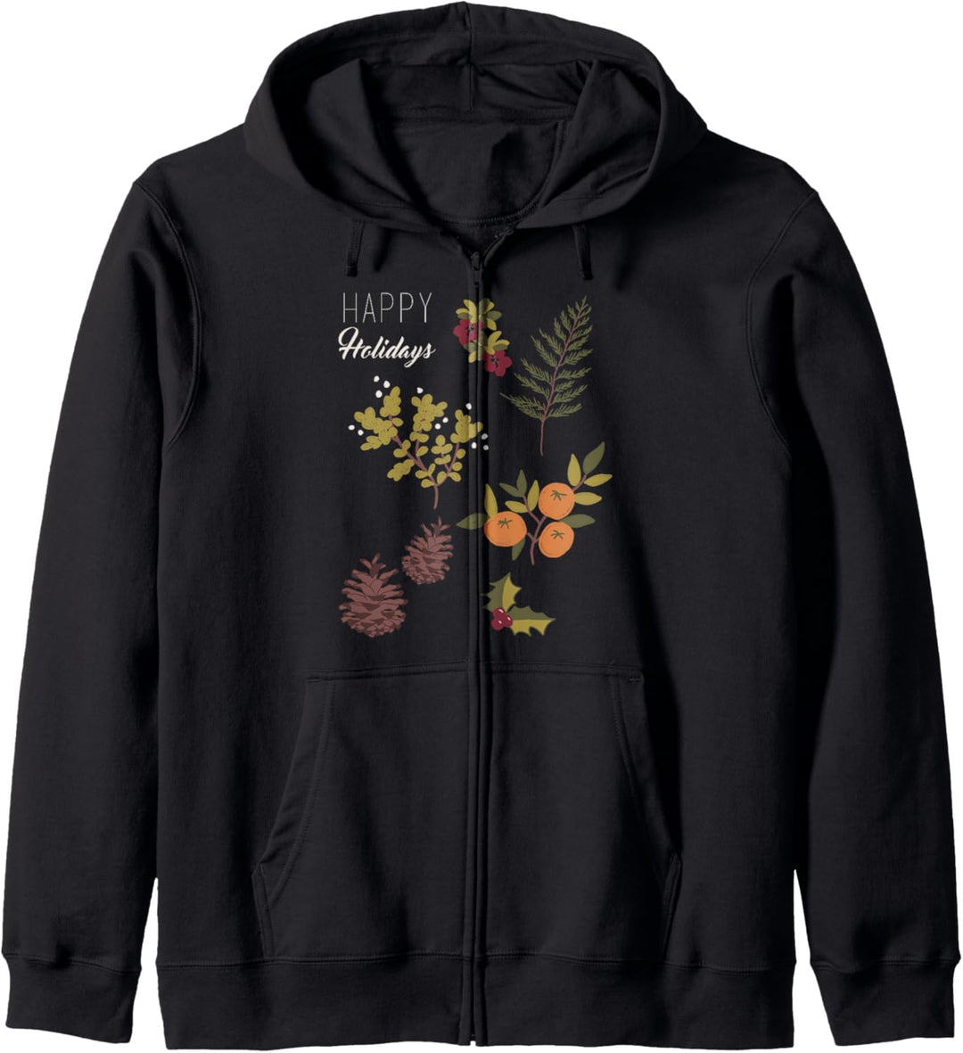 Trendy Christmas Foliage Happy Holidays Kapuzenjacke