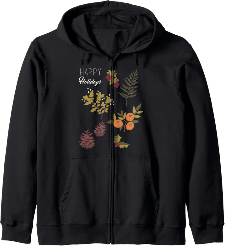 Trendy Christmas Foliage Happy Holidays Kapuzenjacke