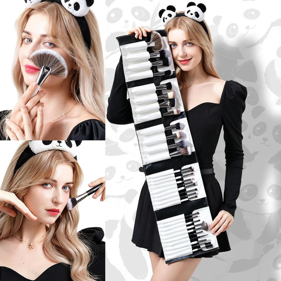DUcare Professional Make up Pinsel 31 Stücke Panda Make up Pinsel Set Premium Synthetic Kabuki Found