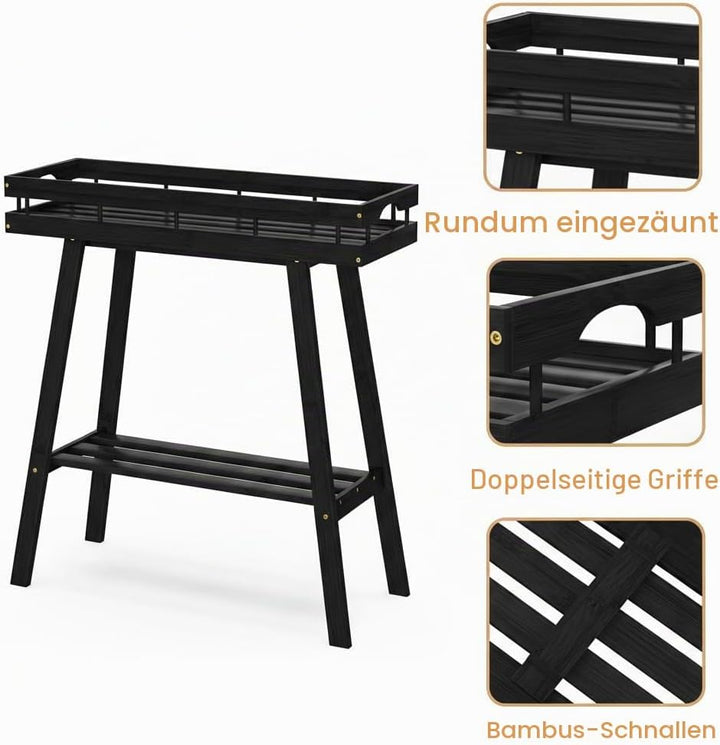 BAMBANG Pflanzenständer Blumenständer Pflanzenregal Blumenbank Breit Bambus für Innen,Blumenregal Bl