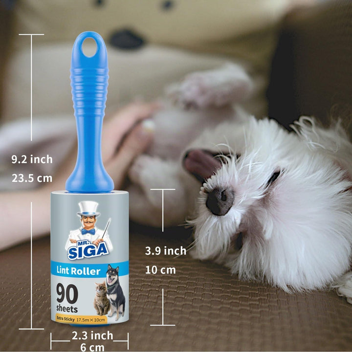 MR.SIGA Extra Sticky Lint Roller,Fusselrolle Fusselentferner Tierhaar-Fusselroller mit einfachen Auf