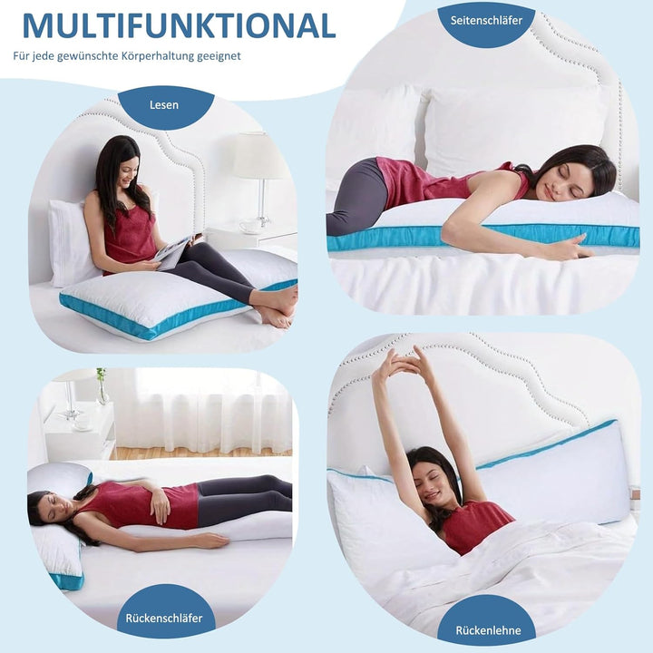 Flanhorest Memory Foam Seitenschläferkissen - 130x43cm Langes Kissen, 2kg Memory Schaum gefülltes We