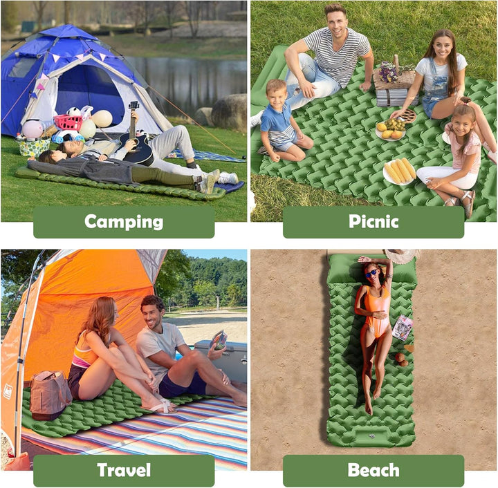 Isomatte Selbstaufblasend, 12CM Verdicktes Tragbar Camping Matratze Wasserdicht Kleines Packmass mit