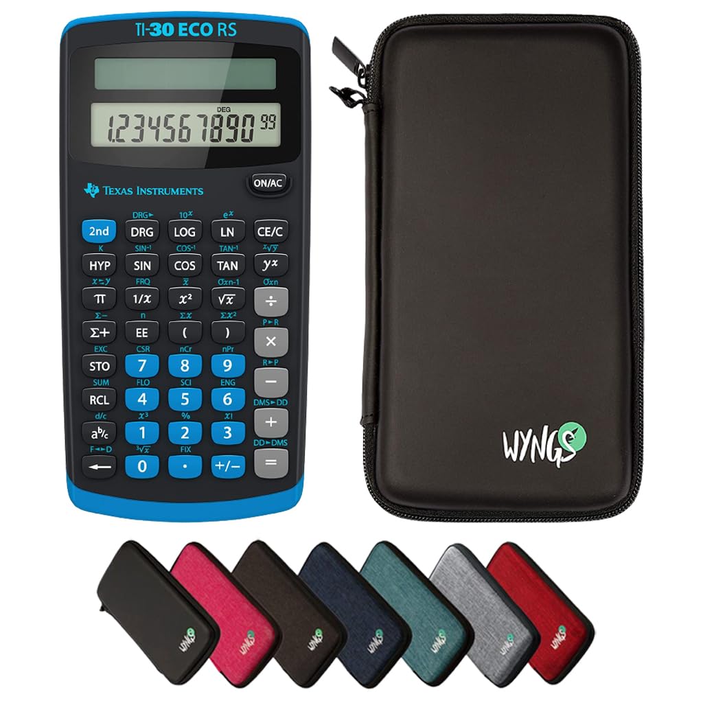CALCUSO Sparpaket: TI 30 ECO RS wissenschaftlicher Rechner + WYNGS Schutztasche schwarz + Erweiterte