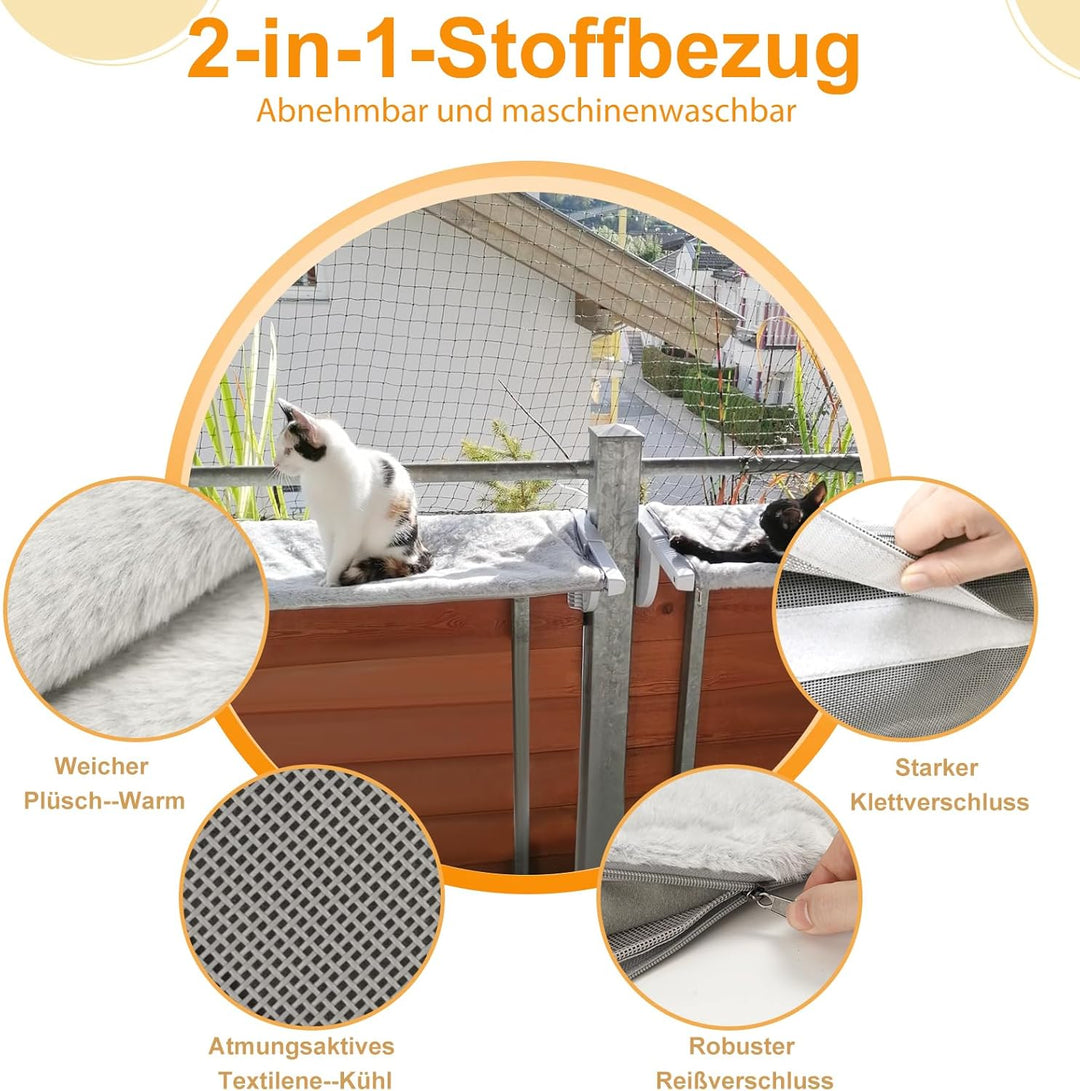 GUUSII HOME Katzenliege Balkon Fensterhängematte für Heizung 62 * 34.5cm Heizkörper Hängematte für K