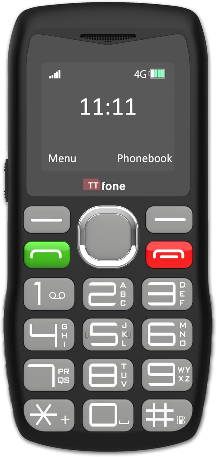 TTfone TT890 4G Seniorentelefon - Einfach zu bedienendes Big Button Handy mit Nothilfe-Taste, USB-C
