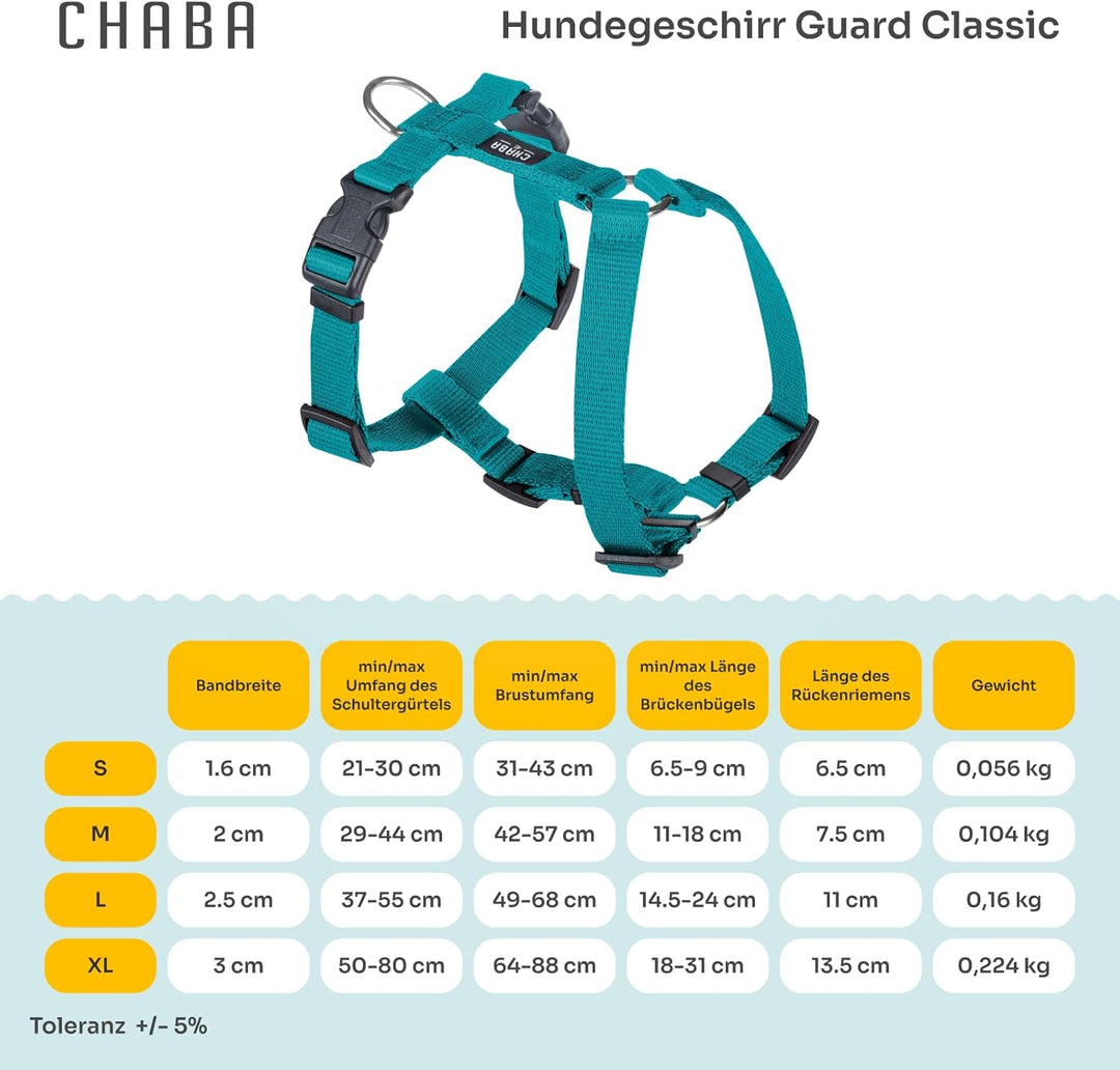 Chaba Guard Hundegeschirr für kleine und mittelgrosse Hunde mit Kontrolle, Anti-Zug &amp; Würgen, Verste