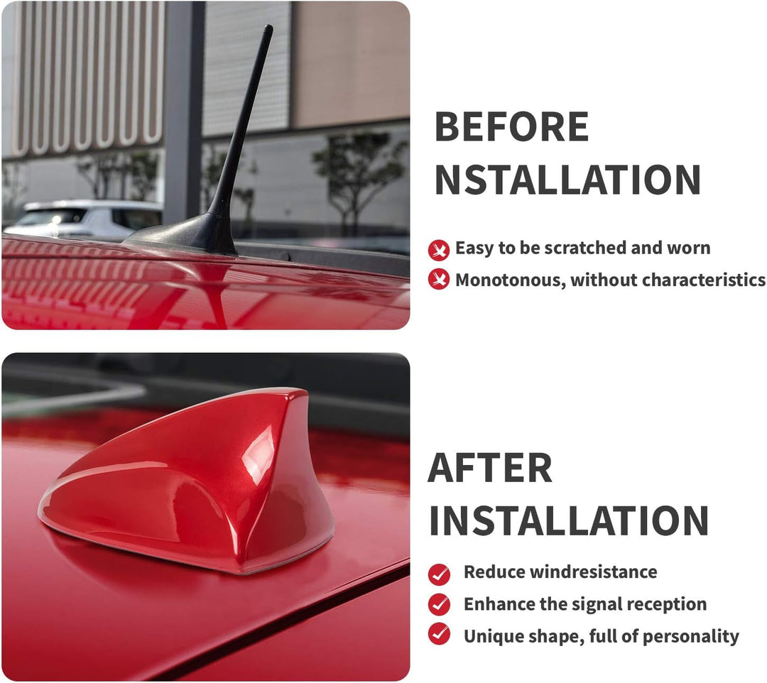 Psler Haifischflosse Antenne Funksignal Antenne Basis für Compass/Renegade 2017-2023(Rot), Rot