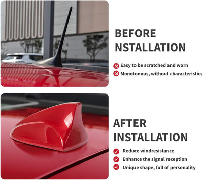 Psler Haifischflosse Antenne Funksignal Antenne Basis für Compass/Renegade 2017-2023(Rot), Rot