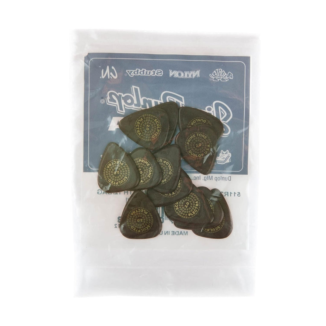 Médiators Jim Dunlop 2,00mm Primetone Standard 2,00mm sachet de 12 Sachet de 12 2,00mm, Sachet de 12