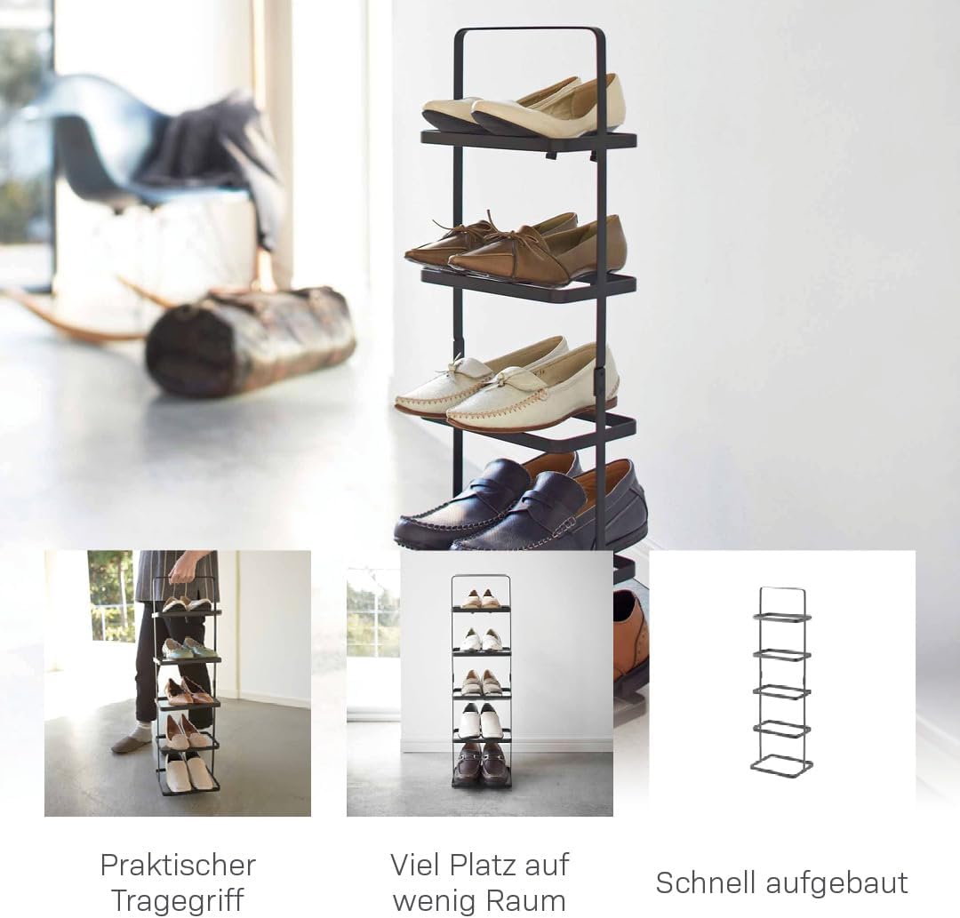 Shoe rack small - Tower - black Schwarz Single, Schwarz Single