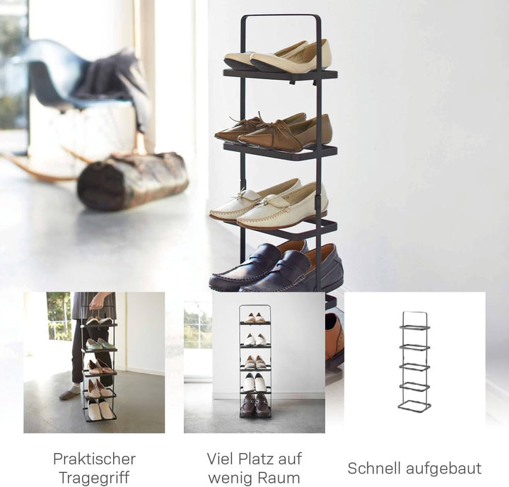 Shoe rack small - Tower - black Schwarz Single, Schwarz Single