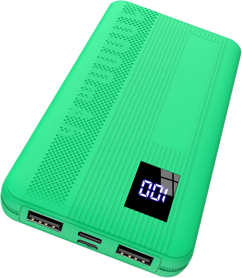 Power Bank, 10000mAh Powerbank Klein Aber Stark, Externe Handyakkus USB C Port, Externer Akku LED Di