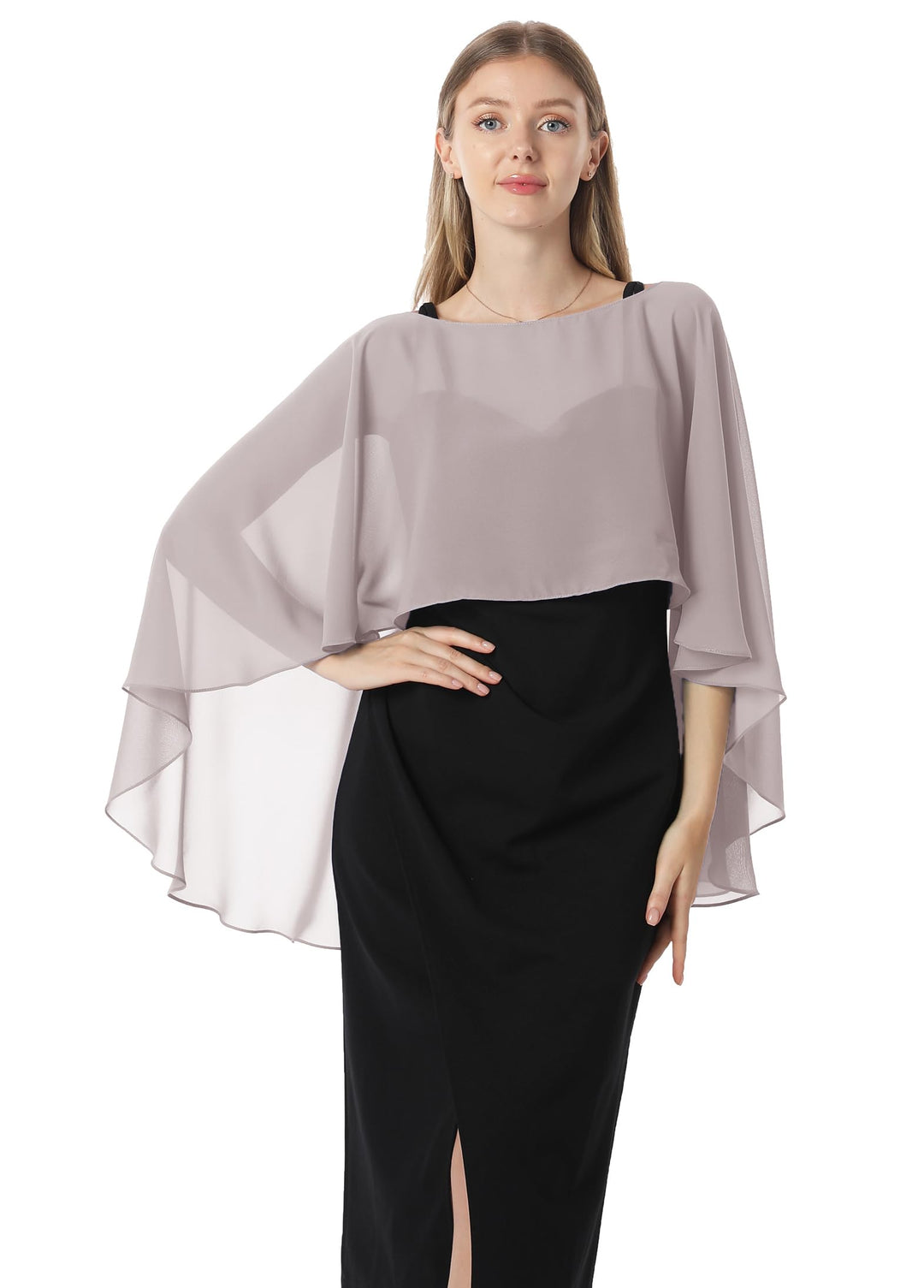 Damen Chiffon-umhang001 Pashmina-Schal Einheitsgrösse Grau, Einheitsgrösse Grau
