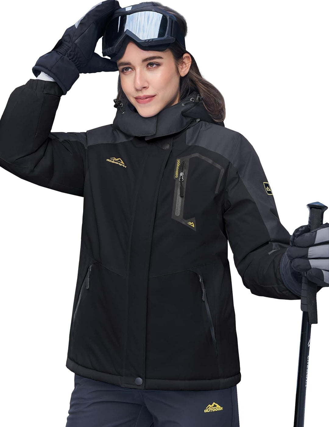 MAGCOMSEN Winterjacke Damen Softshell Funktionsjacke Wasserabweisende Outdoor Ski Jacke Fleece Windd