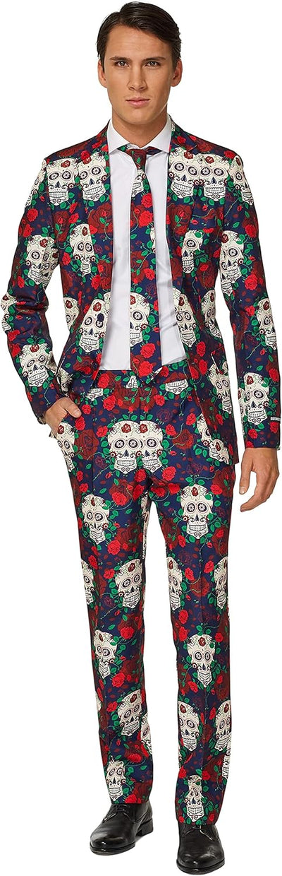 Suitmeister Herren-Weihnachtsanzug – hässliches Festtagsoutfit – bestehend aus Blazer, Hose und Kraw