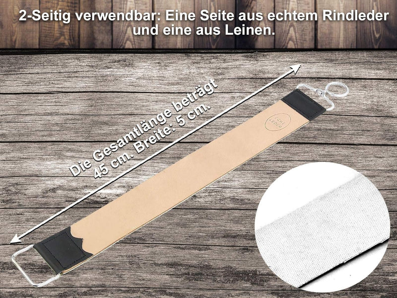 Rasiermesser-Set Rasier Set Herren Rasiermesser Holz Griff Goldätzung Schwarze Klinge mit Paste aus