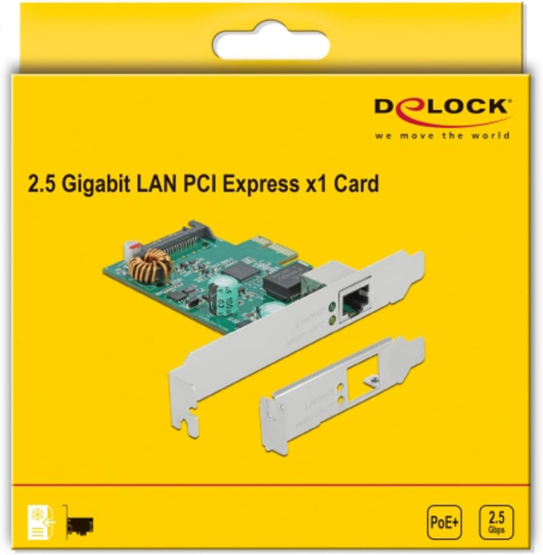 Delock PCI Express x1 Karte 1 x RJ45 2,5 Gigabit LAN PoE+ RTL8125