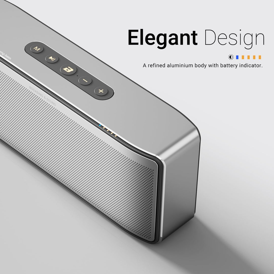 BOGASING S8 Pro Max Bluetooth Lautsprecher, 3 Channel Musikbox mit räumlicher Sound, 5 Treibern & 2