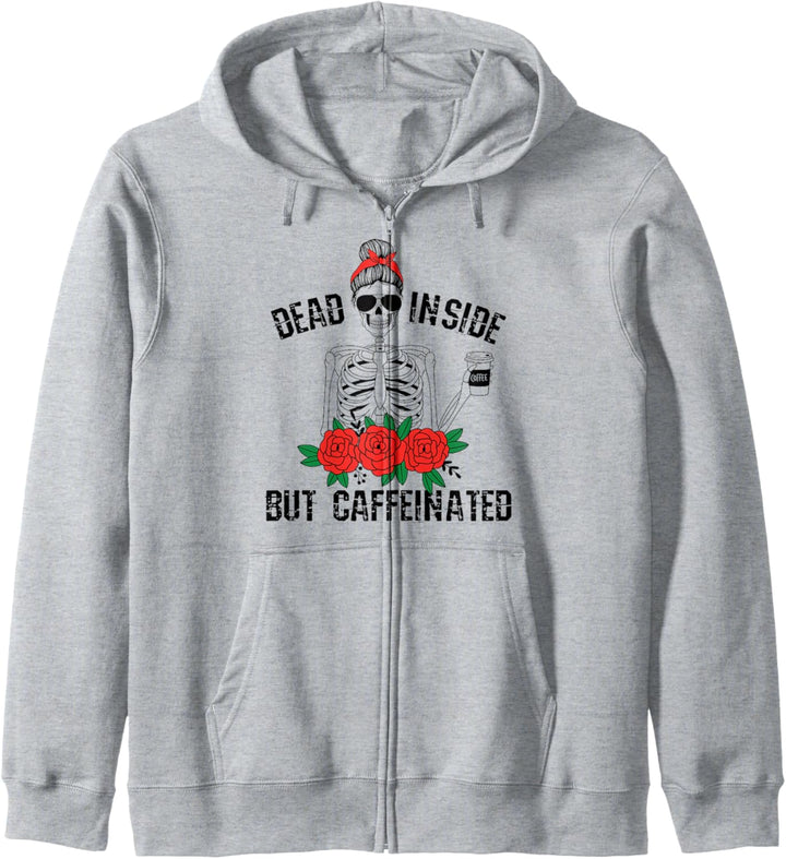 Dead Inside - Kaffee Skelett Dia De Los Muertos Halloween Kapuzenjacke