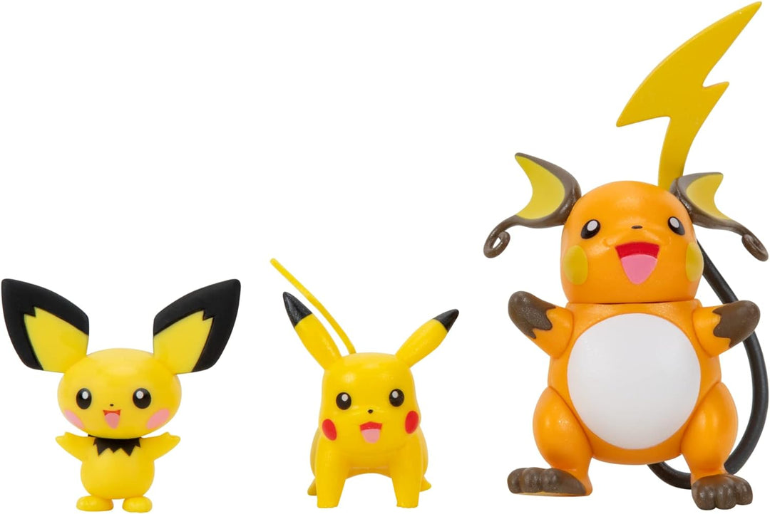 Pokémon PKW2778 - Select Entwicklungs Multipacks - Pichu, Pikachu, Raichu, offizielles Pokémon Entwi