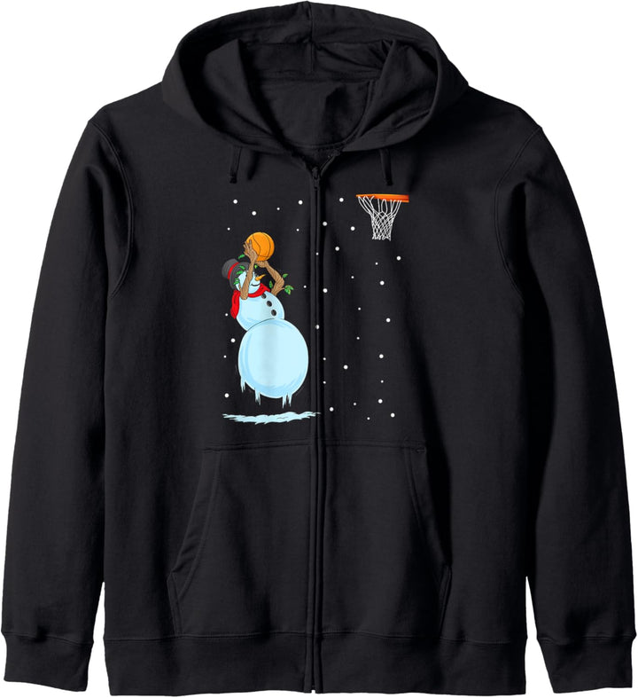Lustiges Schneemann Basketball Weihnachten Geschenk Kapuzenjacke