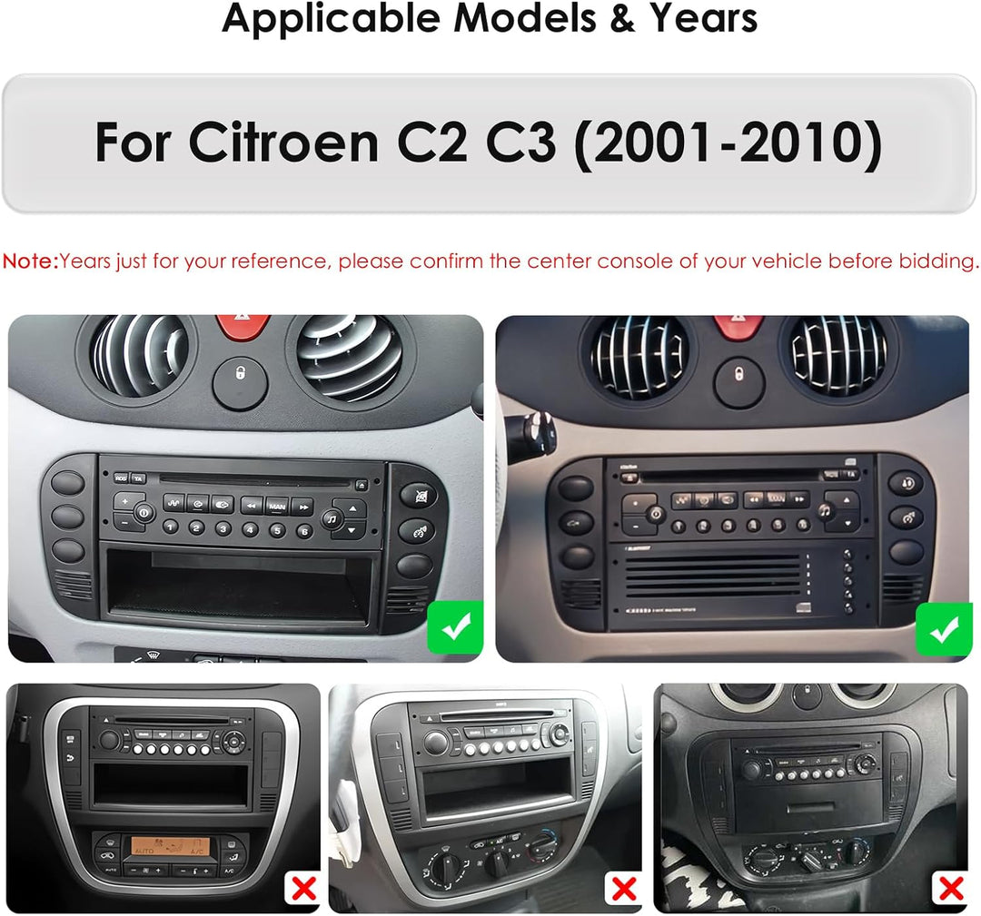 Android 14 9-Zoll-Autoradio für Citroen C2 C3 2001 2002 2003 2004 2005 2006 2007 2008 2009 2010, unt