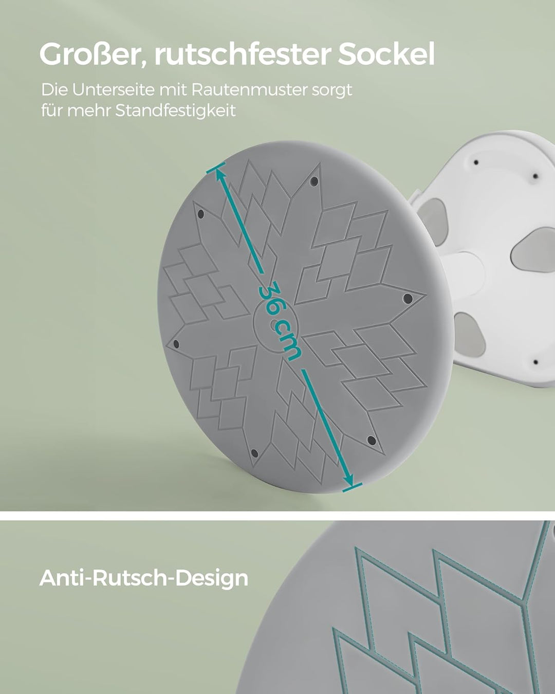 SONGMICS Hocker, Stehhocker um 360° neigbar, Schreibtischstuhl, höhenverstellbar 58-83 cm, grosser S