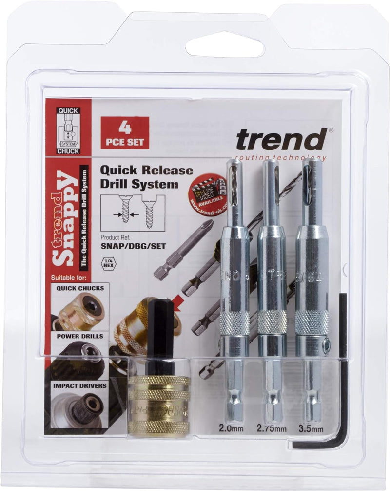 Trend Drill Bit Guides 4er-Set, für Schrauben Nr. 6, 8 und 10, bohren präzise Vorbohrungen mittig fü