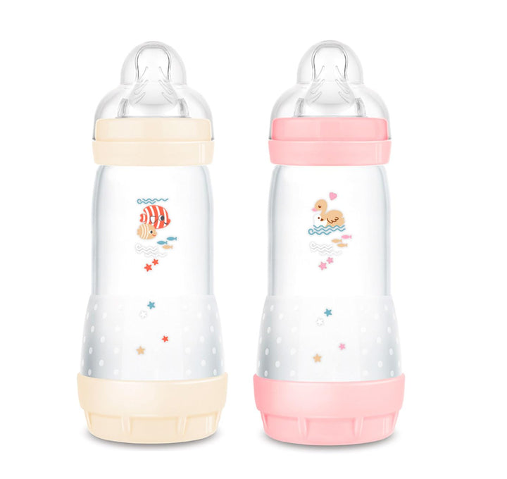 MAM Anti Colic Flasche 320 ml 2er Pack Girl-Mix inkl. Sauger Grösse 2 + 4 Monate