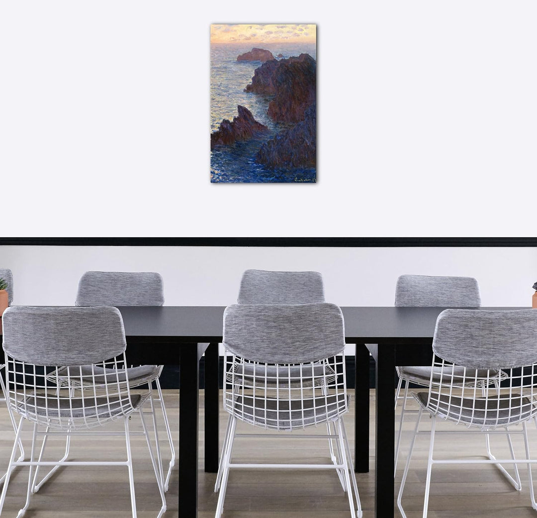 Printed Paintings Leinwand (60x80cm): Claude Monet - Felsen in Belle-ILE, Port-Domois 60x80 cm, 60x8