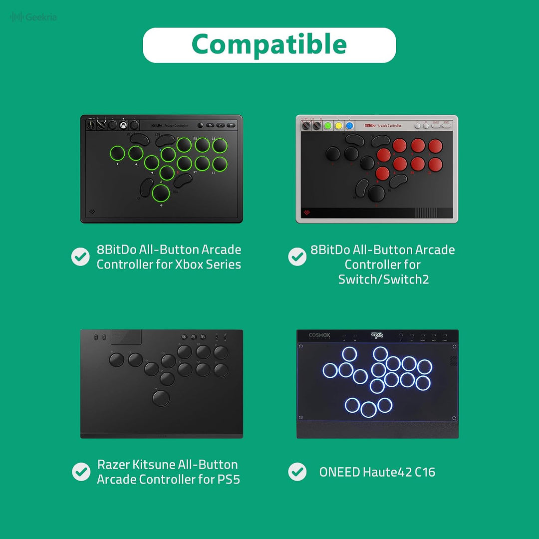 Geekria Hartschalen-Reise-Tragetasche, kompatibel mit Razer Kitsune / 8BitDo All-Tasten-Arcade-Contr