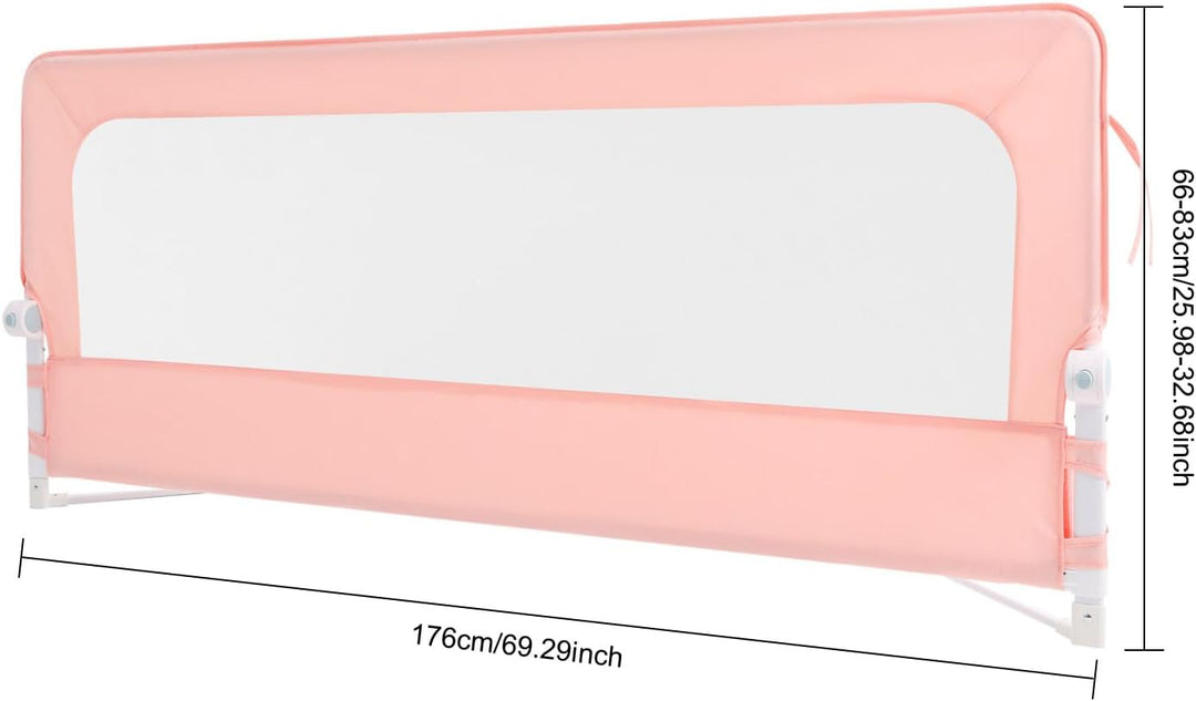 Bettgitter 180 cm klappbar, Kinder Rausfallschutz Bett, höhenverstellbar Bettschutzgitter mit Netzge