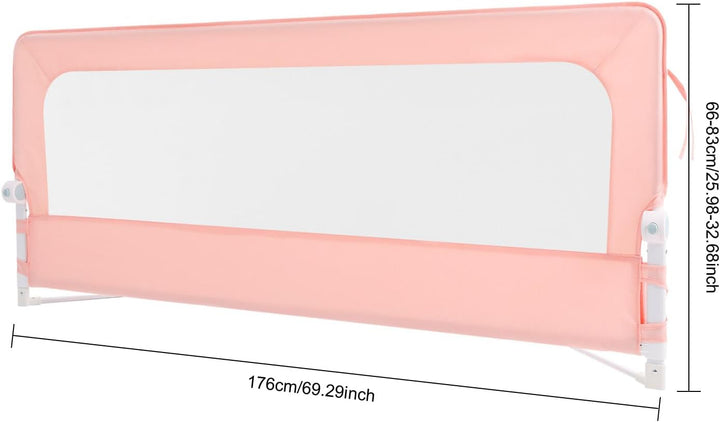 Bettgitter 180 cm klappbar, Kinder Rausfallschutz Bett, höhenverstellbar Bettschutzgitter mit Netzge