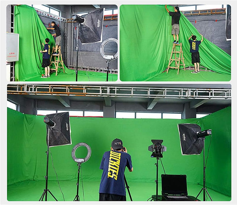 Hersmay 10 x 19.6 ft/3 x 6 m Greenscreen Fotostudio Hintergrundstoff Green Screen 100% Reine Muslin